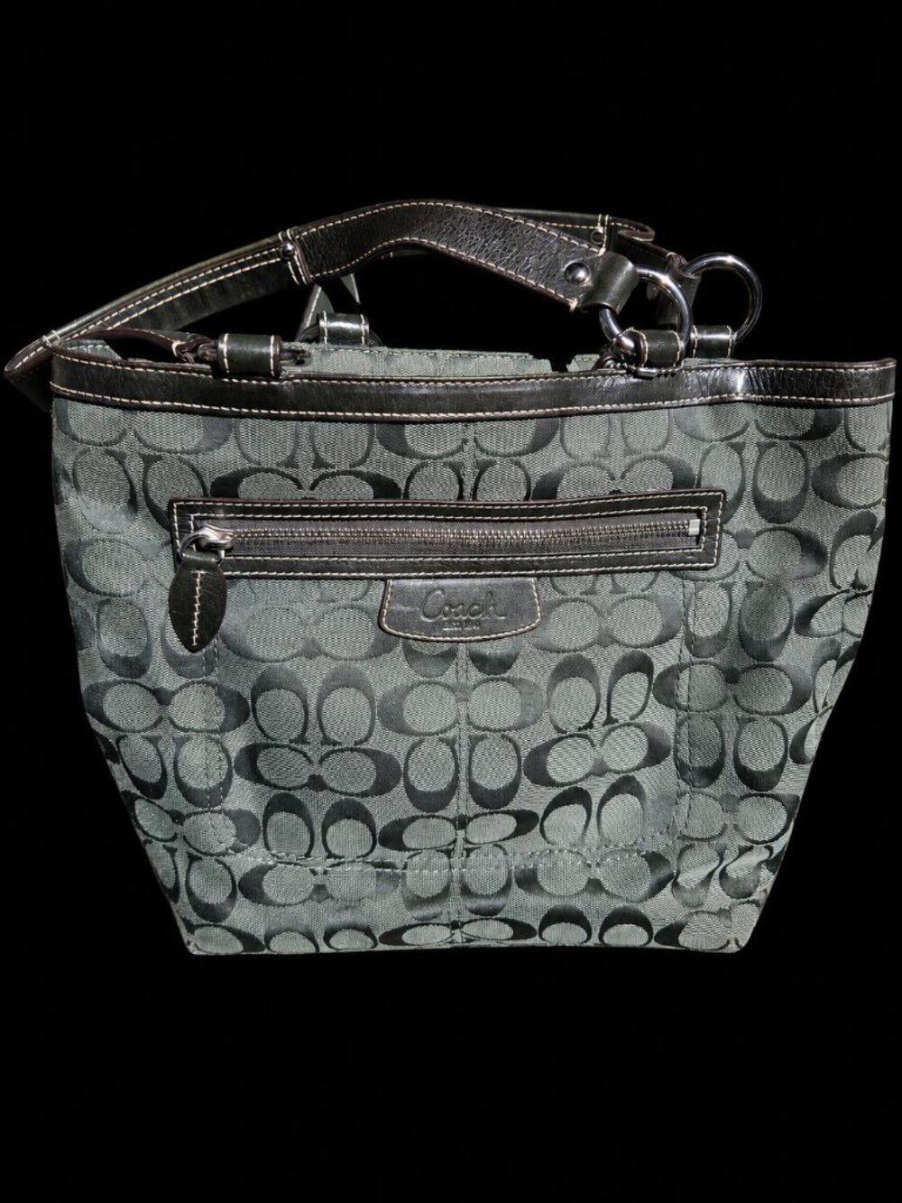 Coach F14696 Penelope Green Signature Carryall Satchel  Purse